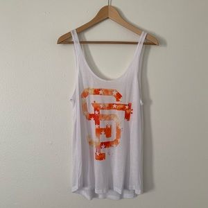 PINK | White San Francisco Giants Watercolor Tank Top